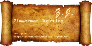 Zimmerman Jusztina névjegykártya